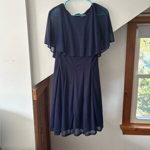 Chic Navy Blue Midi Dress